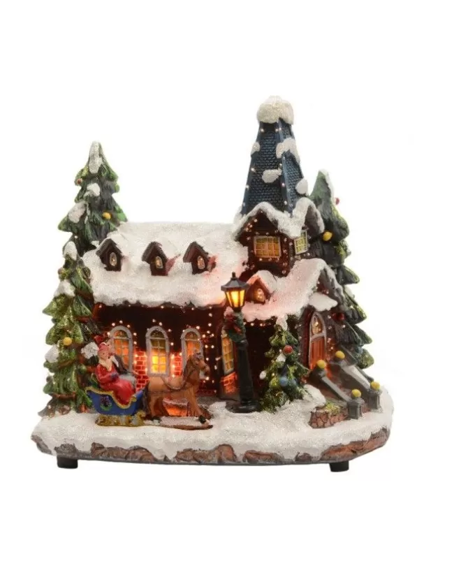 Scenario Di Natale Chiesa Con Luci In Poliresina 18X26X27 Cm>KAEMING Cheap