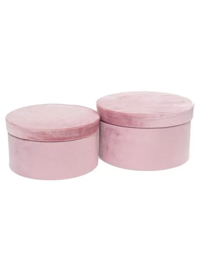 Set 2 Scatole Cilindriche Rosa O28,5X16 Per Regali E Decorazioni Di Natale>ARPIMEX Shop