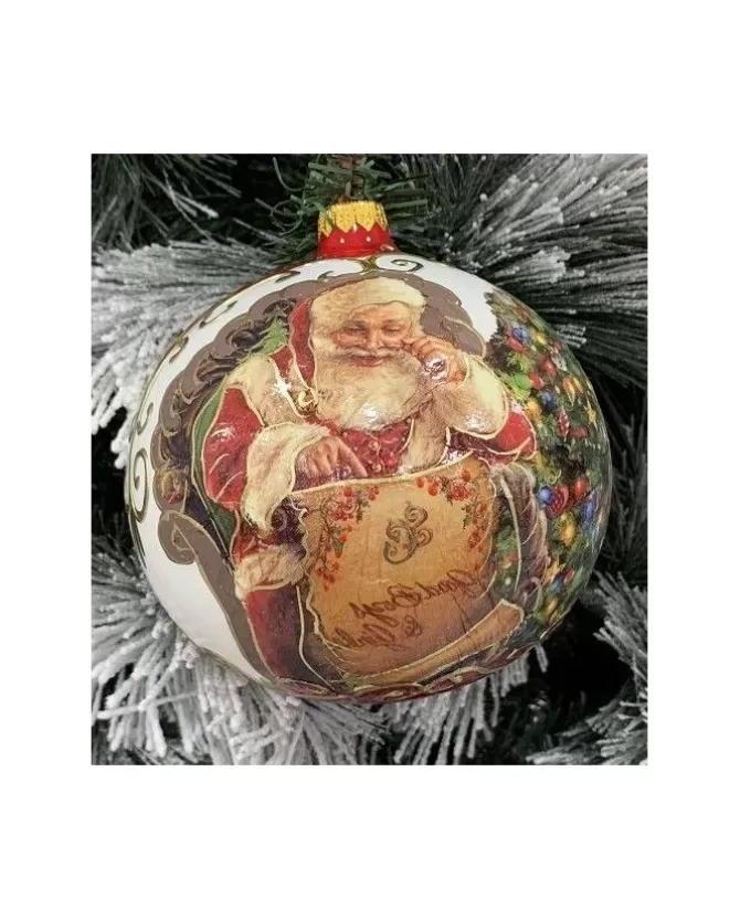 Sfera Di Vetro Decorata A Mano 150Mm Per Albero Di Natale>* New