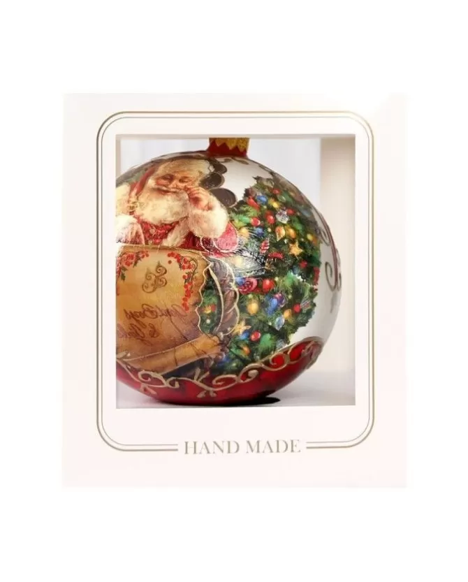 Sfera Di Vetro Decorata A Mano 150Mm Per Albero Di Natale>* New