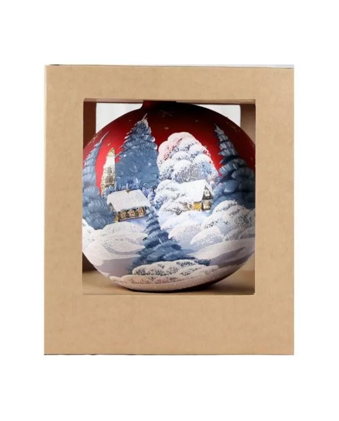 Sfera Di Vetro Decorata A Mano O150Mm Per Albero Di Natale>* New