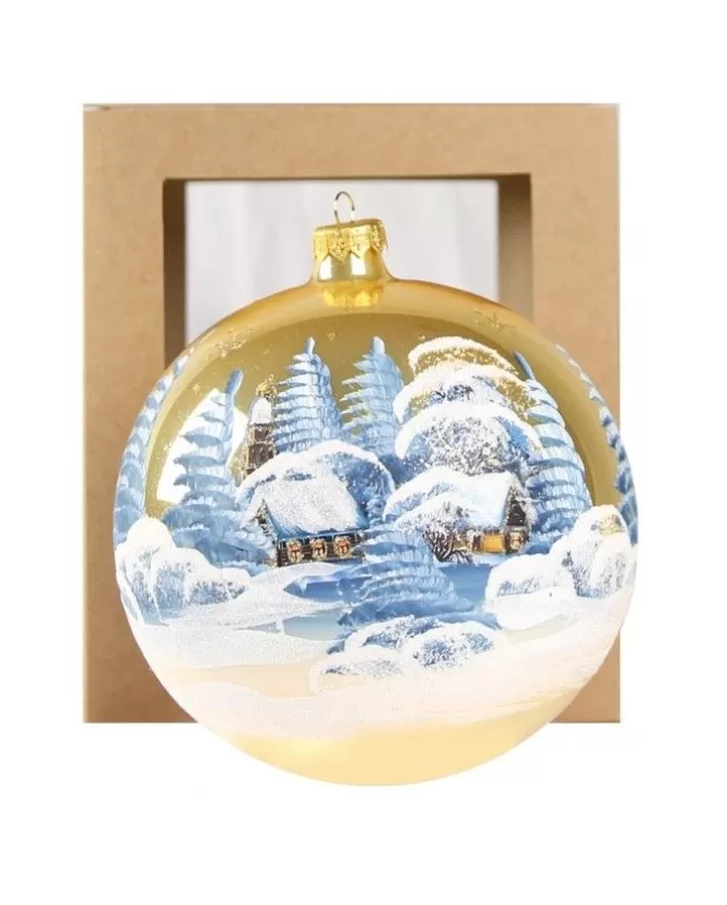 Sfera Di Vetro Decorata A Mano O150Mm Per Albero Di Natale>* New