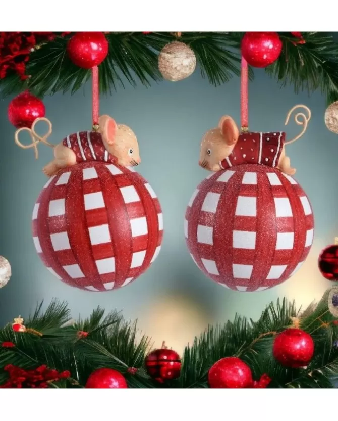 Sfera Pallina Di Vetro Con Glitter Tema Topino 8 Cm In 2 Varianti>KAEMING Cheap