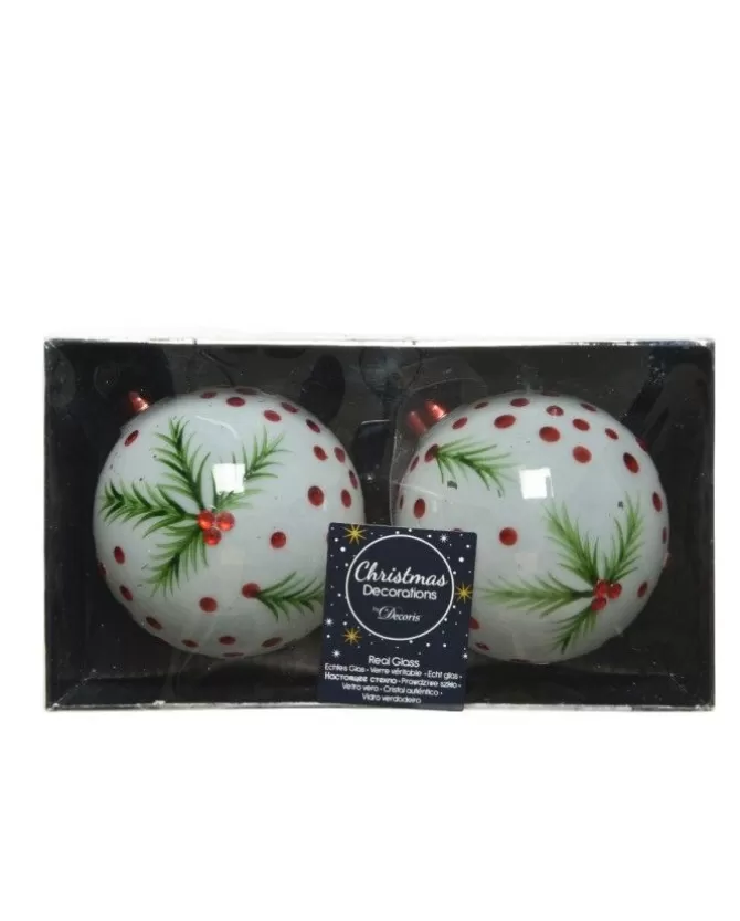 Sfera Pallina In Vetro Con Devoro Bacche 8 Cm>KAEMING Sale
