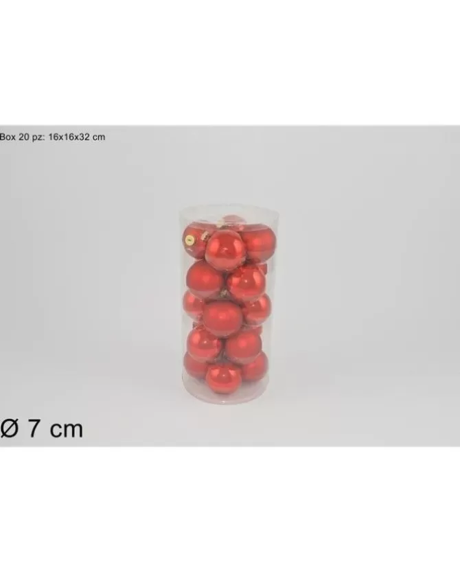 Sfere Palline Di Vetro 70Mm Rosse Lucide E Opache Per Albero Di Natale 20Pz>DUE ESSE CHRISTMAS Store
