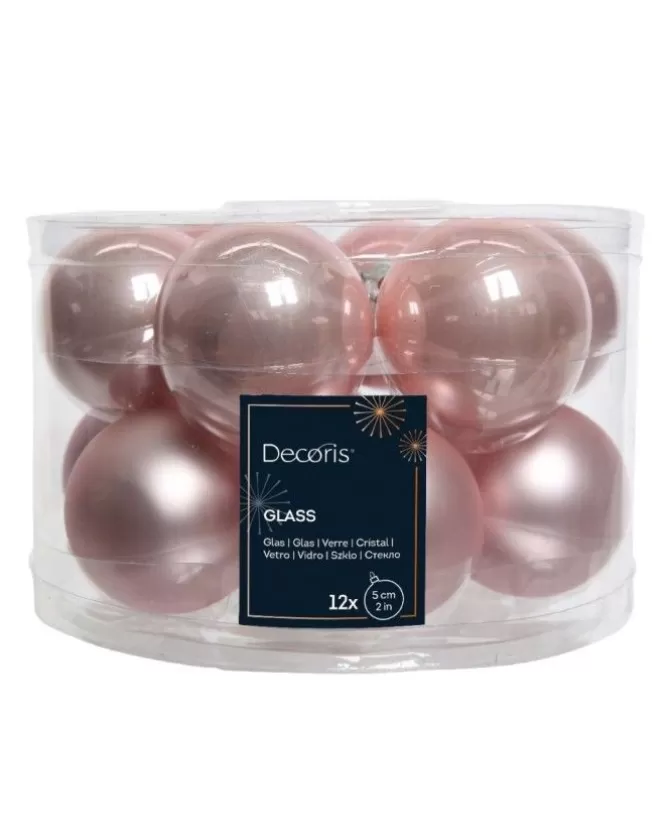 Sfere Palline In Vetro Smalto, Mix Opaco D.5Cm Rosa Cipria>KAEMING Fashion