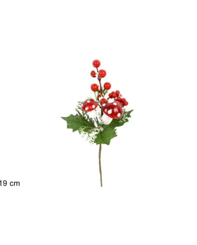 Spillone Bacche Innevate Con Funghi 19Cm>DUE ESSE CHRISTMAS Flash Sale