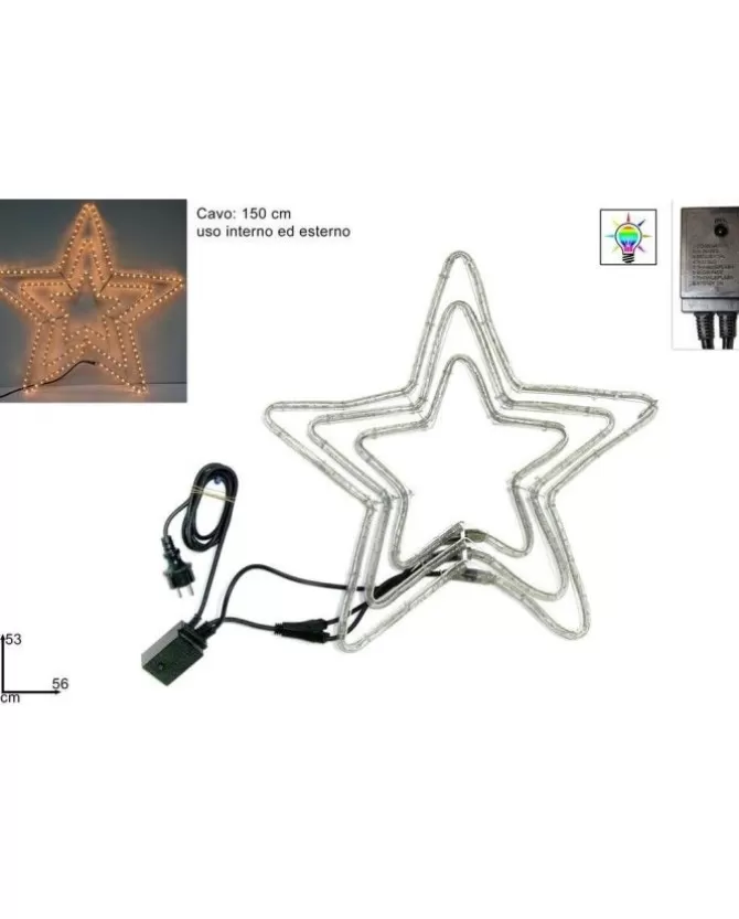 Stella Tripla Con Giochi Di Luci 55X56 Cm Uso Interno/Esterno>DUE ESSE CHRISTMAS Cheap
