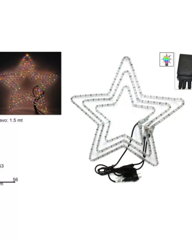 Stella Tripla Luminosa Con Giochi Di Luce Multicolor 53X56Cm>DUE ESSE CHRISTMAS Hot